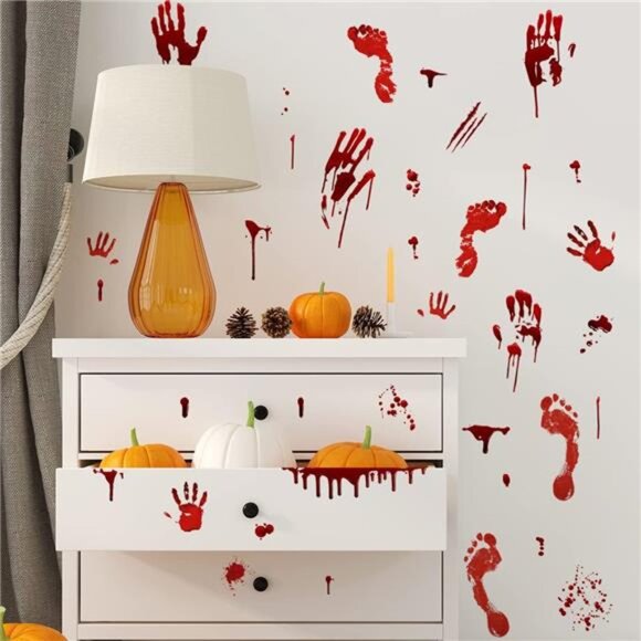 Halloween Bloody‎ Handprint Footprint Window Stickers Wall Stickers Decorations - Picture 7 of 7